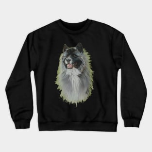 Long coat black faced silver grey akita Crewneck Sweatshirt